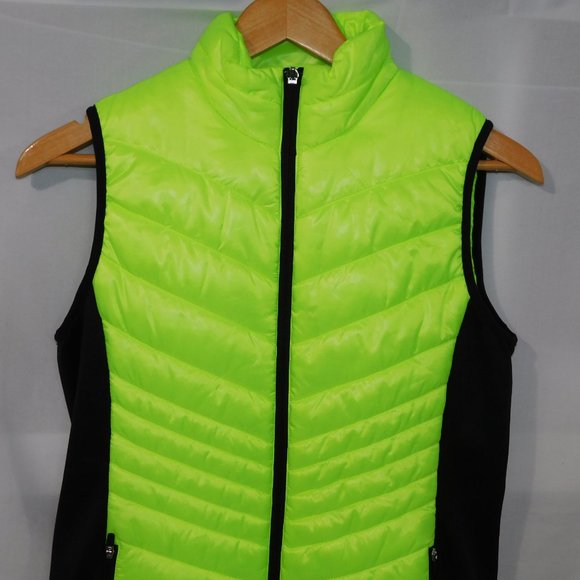 Xersion Womens S Neon Yellow Quilted Vest - Picture 3 of 10